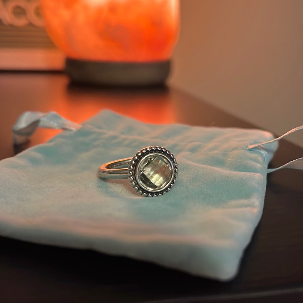 PANDORA Autumn Skies Stackable Ring with Green Amethyst - 190620GAM-54